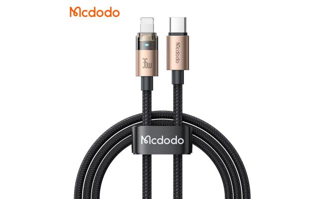 Mcdodo CA-6941 36W USB-C to Lightning Super-Fast Charge & Data Cable with Charge Light (1.2M) - Gold